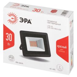 Прожектор светодиодный уличный ЭРА LPR-025-RED-030 30Вт красное свечение 600лм IP65