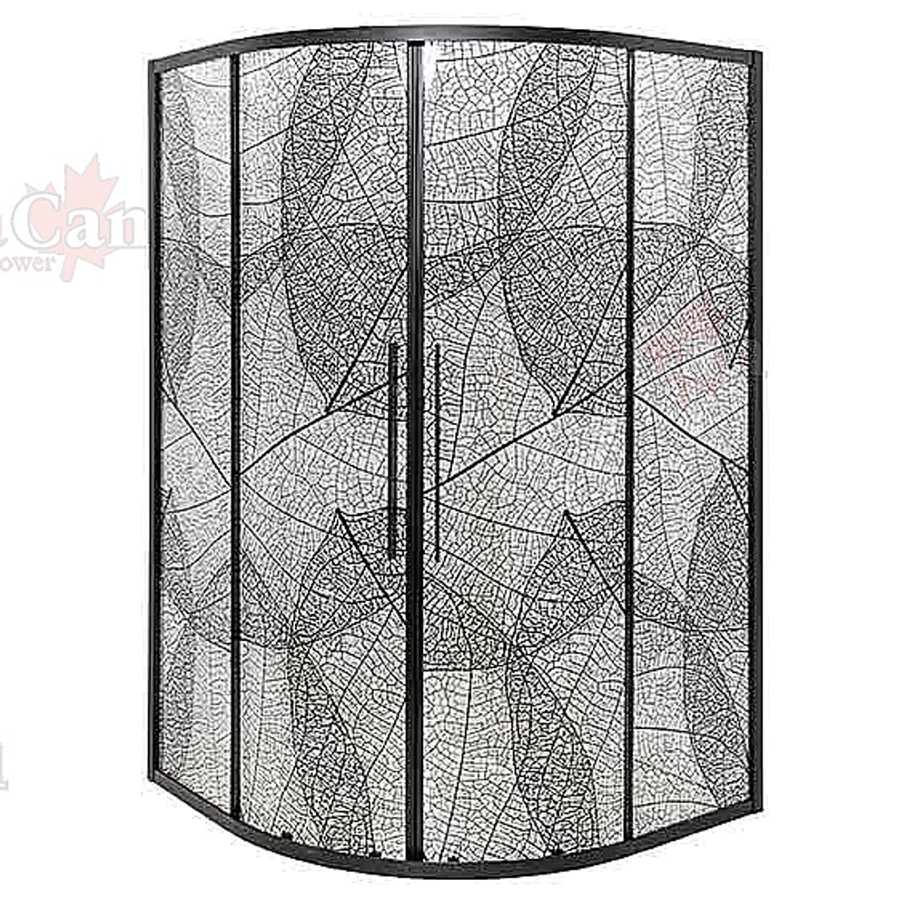 Душевой уголок AvaCan HB 120 120х120 профиль черный/стекло тонированное с рисунком