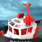 Радиоуправляемый буксир Heng Long Tugboat (черный) 2.4G 1/72 RTR - 3800-B