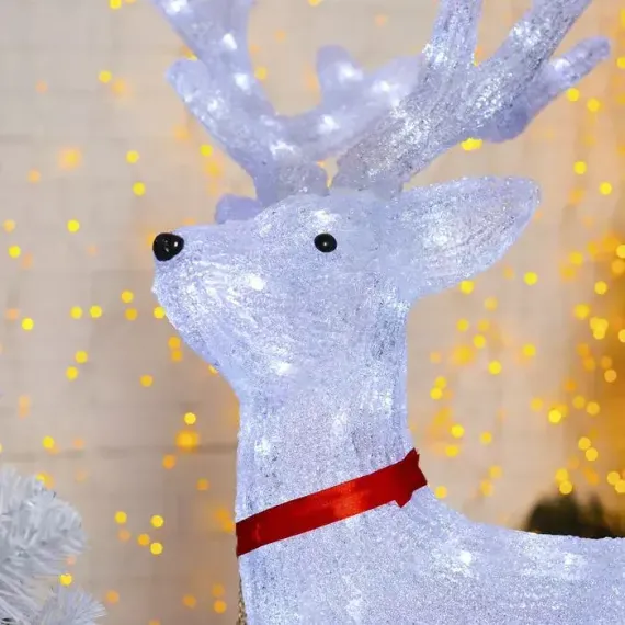 Светодиодная фигура Олень Величавый 60×100×35 см., акрил, 144 белых белых LED, 8 режимов, 24 В, Luazon Lighting (3613097)