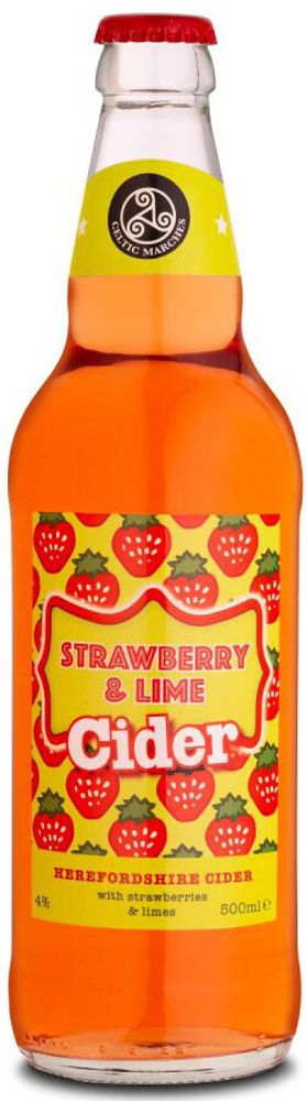 Сидр Келтик Марчес Клубника и Лайм / Celtic Marches Strawberry &amp; Lime Cider 0.5 - стекло