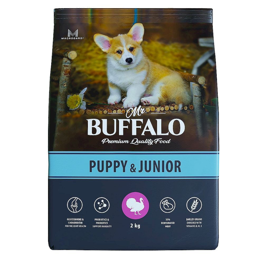 Mr.Buffalo PUPPY &amp; JUNIOR 2кг (индейка) д/щенков и юниоров B123