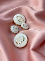 Пуговицы Ди. золото белая (теплый белый) эмаль