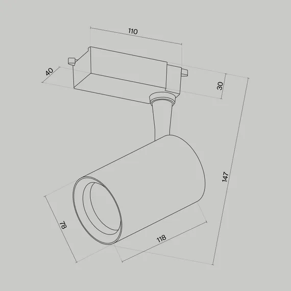 Трековый светильник Вуоро / Vuoro Unity 3000K 10Вт 60° Technical tr003-1-10w3k-w-b