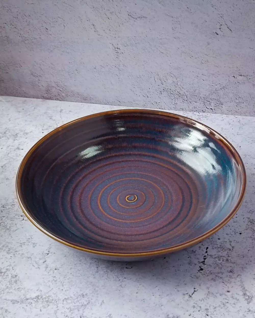 Тарелка для пасты 8" 200 мм, сине-коричневый «Corone Terra»