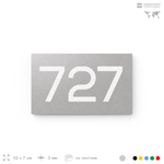 Номер на дверь 727, табличка на дверь для офиса, квартиры, кабинета, аудитории, склада, серая 120х70 мм, Айдентика Технолоджи