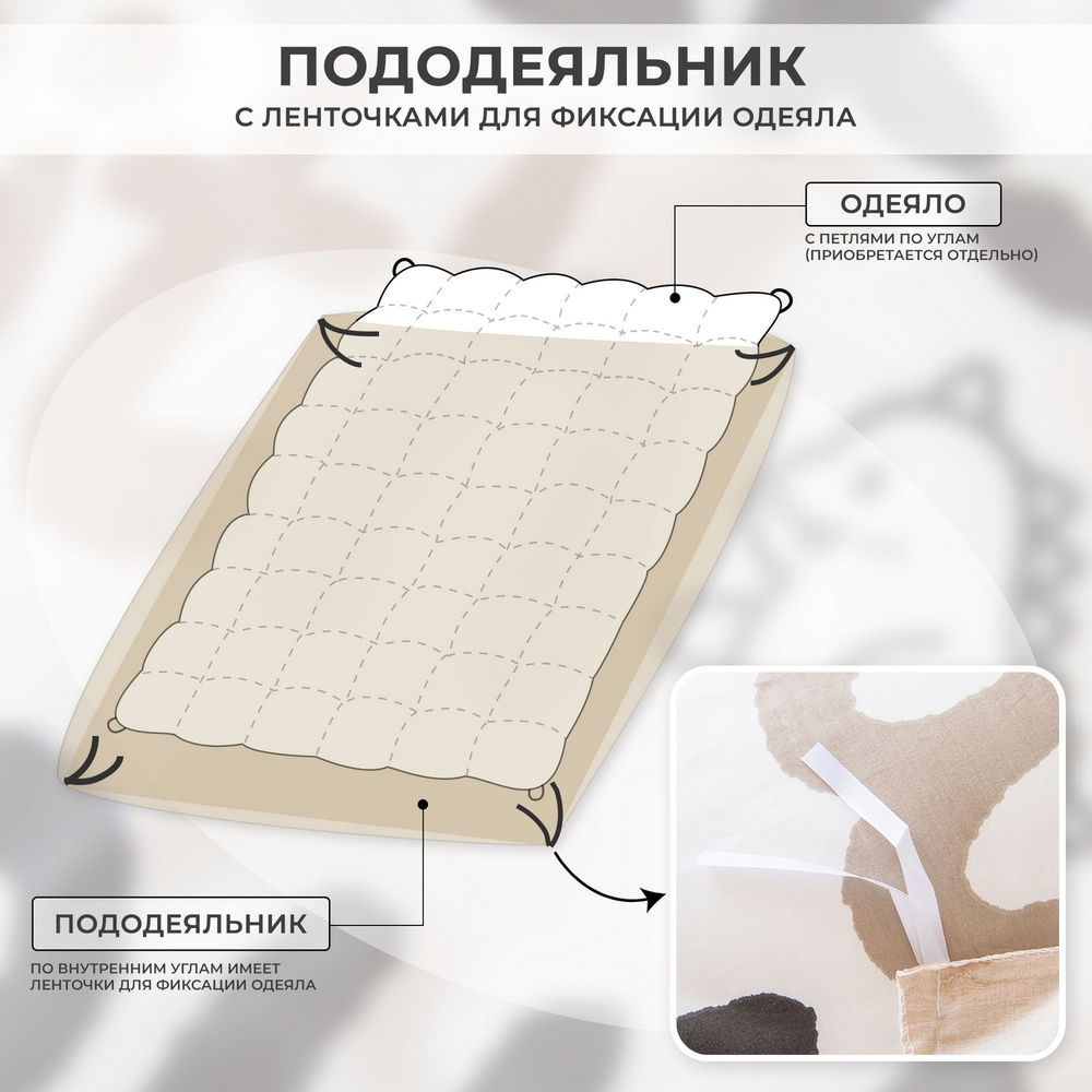 Комплект постельного белья на резинке Сатин Люкс KIDS 100% хлопок CDKR068