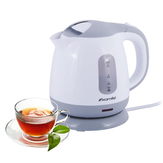 Чайник электрический 1 л. Kamille KM-1719B (белый с серым)