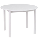 Стол кухонный 100х100х73, Вестфалия, круглый, раздвижной, столовый, в гостиную, массив сосны, Диаметр 140 см, белый воск, Dipriz