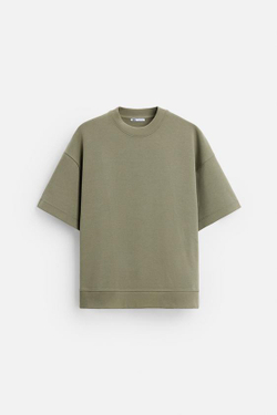 ZARA ТОЛСТОВКА INTERLOCK ИЗ РЕЛЬЕФНОЙ ТКАНИ, МЯГКИЙ ЗЕЛЕНЫЙ