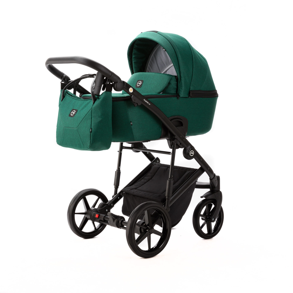 Детская универсальная коляска Adamex Mobi Air NEW TIP MN-TK52 2в1 (Темно-зеленая ткань)