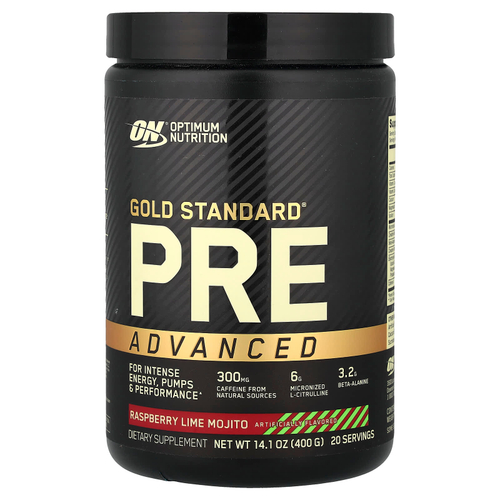 Optimum Nutrition, Gold Standard Pre Advanced, мохито с малиной и лаймом, 400 г (14,1 унции)