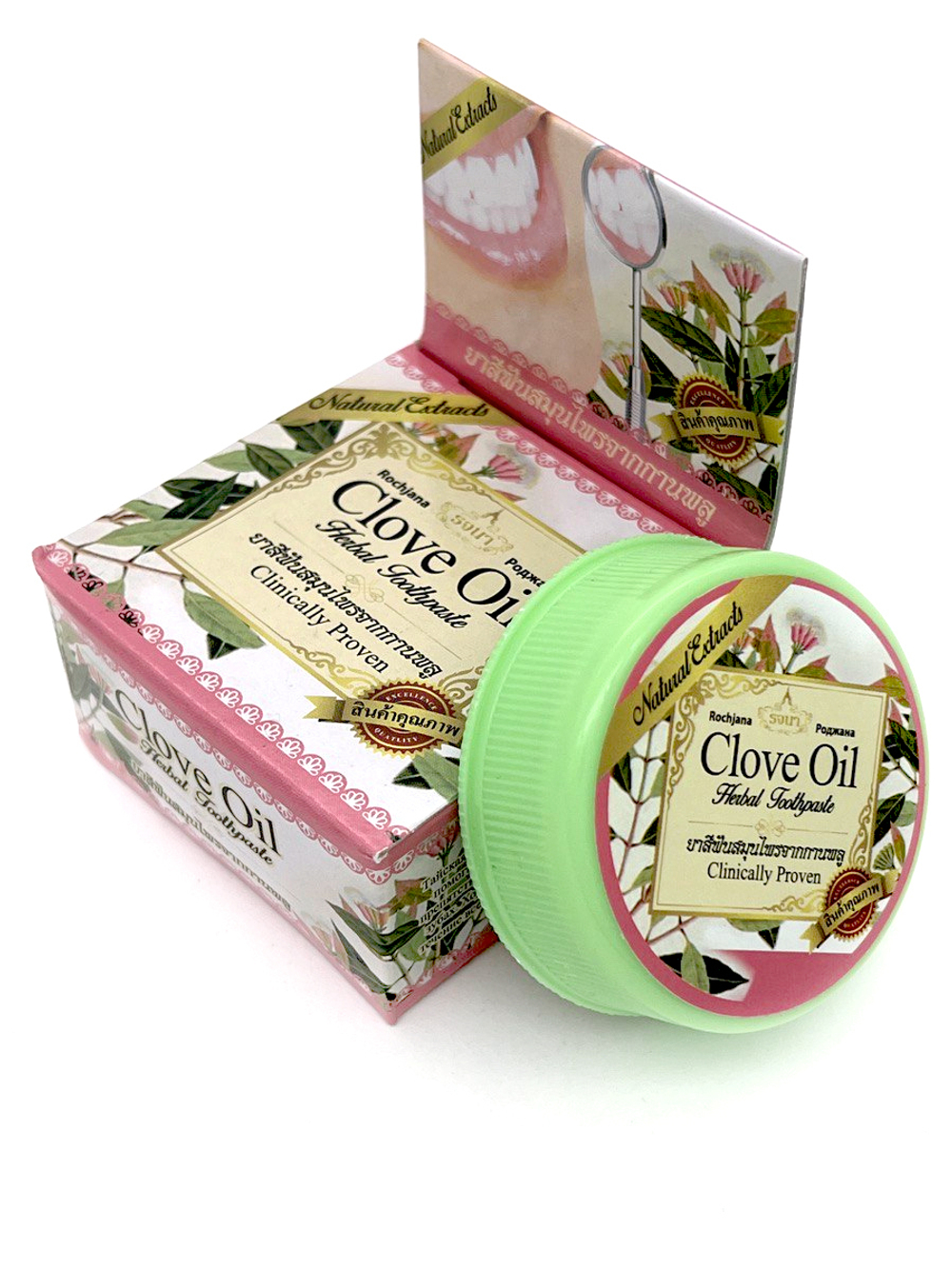 [Rochjana] Clove Toothpaste - Тайская Травяная Зубная Отбеливающая Паста - Гвоздика, 30 гр