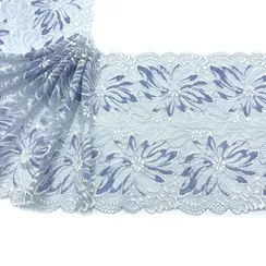 Кружево эластичное лиловое/молочное 21 см, Китай