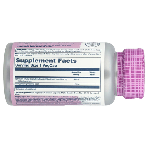 Solaray, Экстракт вишни и семян злаковых, 60 растительных капсул