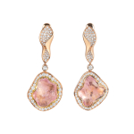 Серьги с Морганитами и Бриллиантами, E0030-67/1