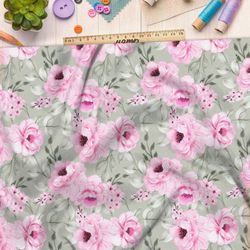 Ткань футер 2-х нитка нежный букет