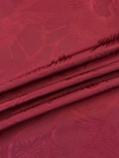 Жаккард вискозный Tom Ford брусничный с журавлями