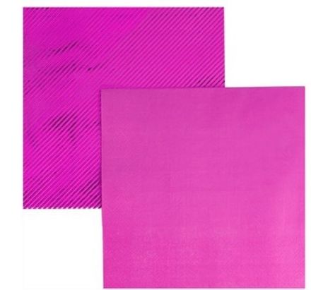 Салфетки "Розовые металлик" 33 см