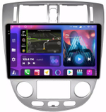 Магнитола для Chevrolet Lacetti седан/универсал, Daewoo Gentra (климат, рамка серебро) - FarCar BM3014M-2K монитор 10.36" 2K QLED на Android 14, TS10, 4+32Гб, CarPlay, 4G SIM-слот