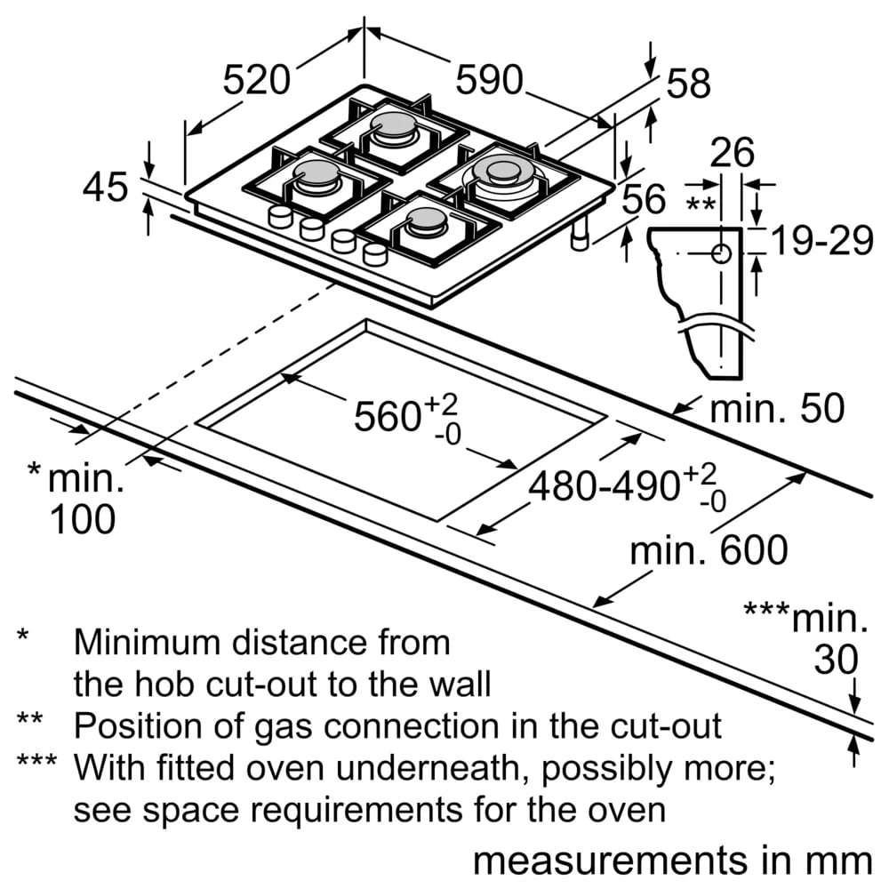 Газовая варочная панель Bosch PPH6A6I40O