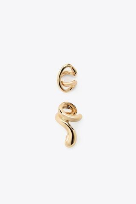 ZARA НАБОР ИЗ ДВУХ СЕРЕГ-КАФФОВ, ЗОЛОТИСТЫЙ