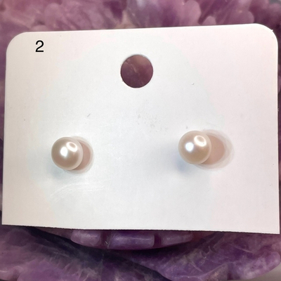 48051 Жемчуг Пусеты Серьги 6мм