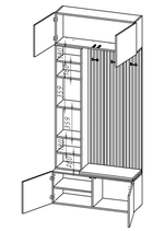 БОХО Прихожая НМ-2 Loft 000_Бежевый велюр Корпус - Дуб Крафт серый  Фасад ЛДСП - Кашемир 5981 BS