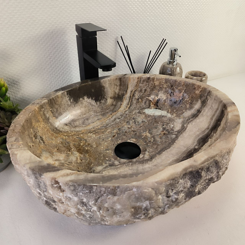 Раковина из оникса Erozy Grey EO-64728 51*41*16 0156