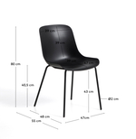 Черный стул Altea из пластика и стали с черной отделкой