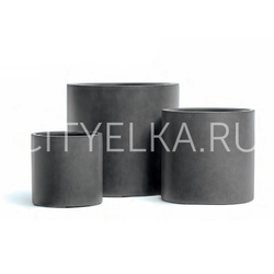 Кашпо TREEZ Effectory - Beton - Цилиндр Тёмно-серый бетон