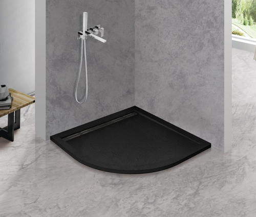 Поддон из искусственного мрамора 90х90 Cezares TRAY-AS-R-90-30-NERO без сифона