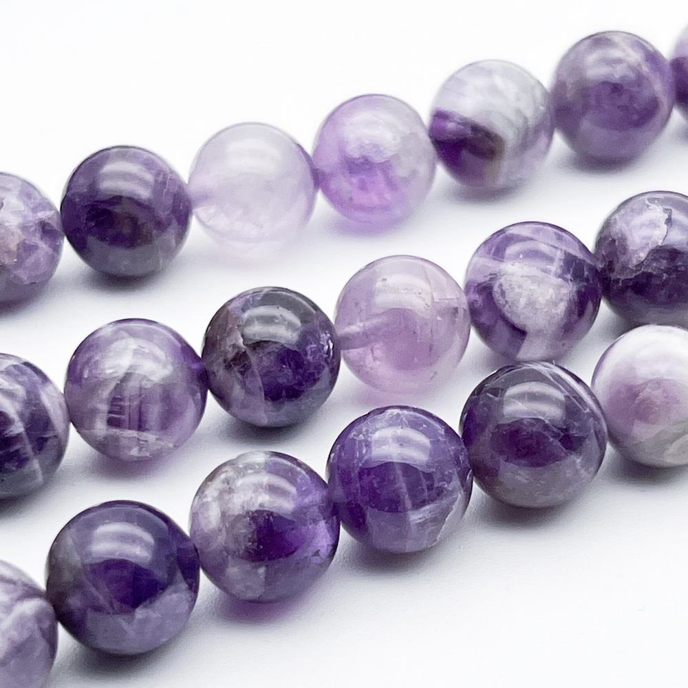 Аметист бусины, диаметр 10,2-10,4 мм, цена за 9 шт (1/4 нити)