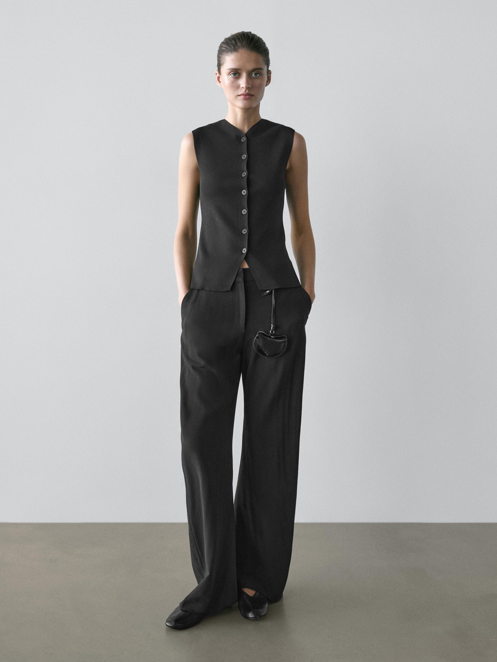 Massimo Dutti Жилет без рукавов, черный