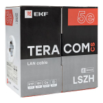 Кабель витая пара TERACOM CS Cat.5E U/UTP 4 пары solid 24AWG оболочка нг(А)-LSLTx цвет серый (упак. 305м) (305.00 шт.)
