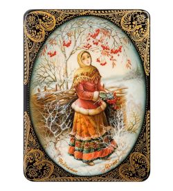 Народные промыслы ШК-19/14 Шкатулка в технике декупаж «Рябина красная» (15х11х3,5)