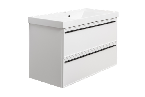 Тумба с раковиной La Fenice Elba Bianca Twin 100 см FNC-01-ELB-B-100-2 белая матовая