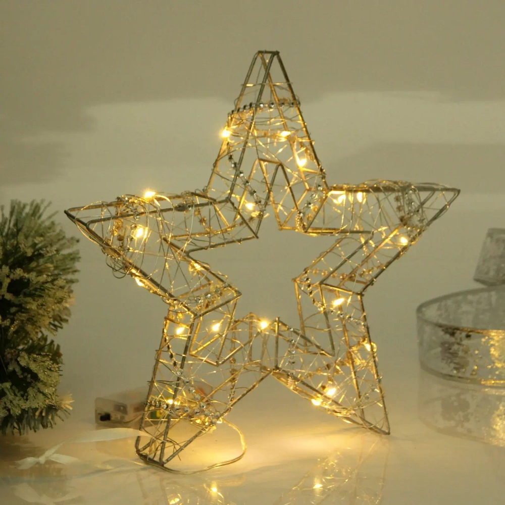 Сувенир с подсветкой «Звёздный день» 35*4*35 см (батарейки 2 AA), Белый (свечение-теплый белый)