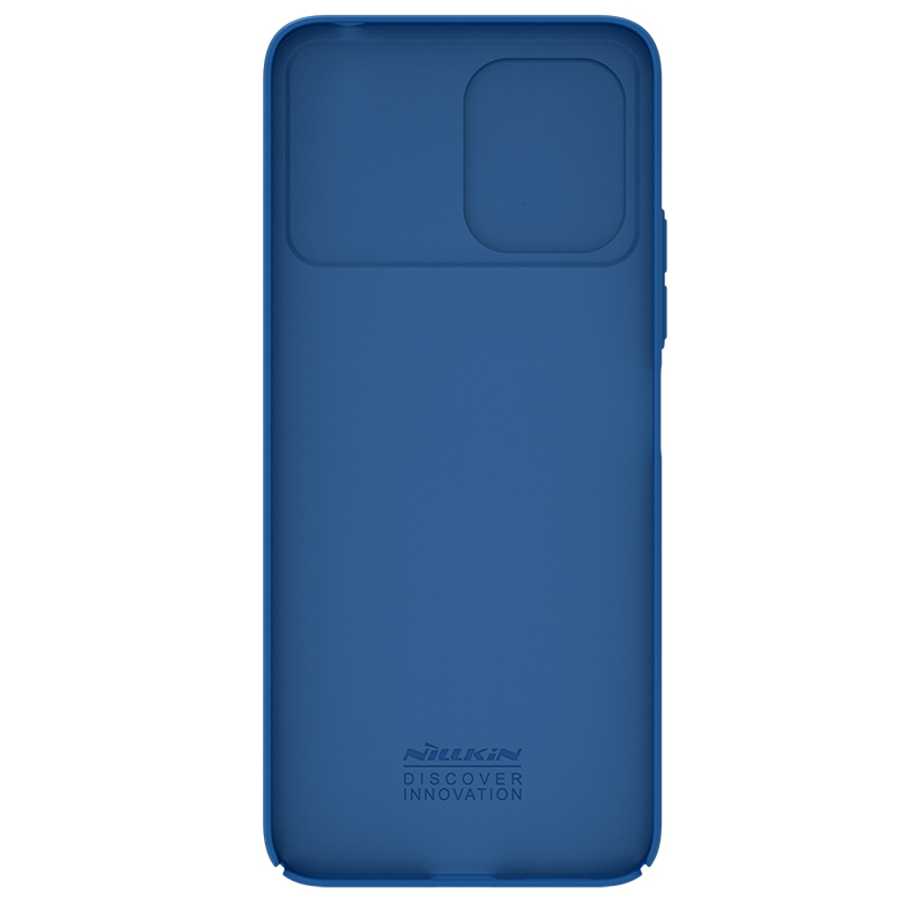 Чехол синего цвета с защитной шторкой для задней камеры от Nillkin для Xiaomi Redmi 12 4G, Note 12R 5G и Poco M6 Pro 5G, серия CamShield Case