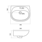 Умывальник "Анимо-40" 1/отв. (Santek)