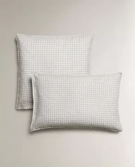 ZARA HOME ДЕТСКАЯ НАВОЛОЧКА В КЛЕТКУ, СЕРЫЙ