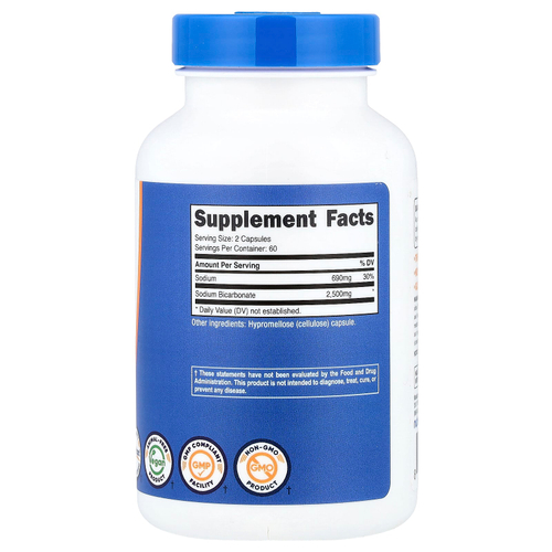 Nutricost, бикарбонат натрия, 120 капсул