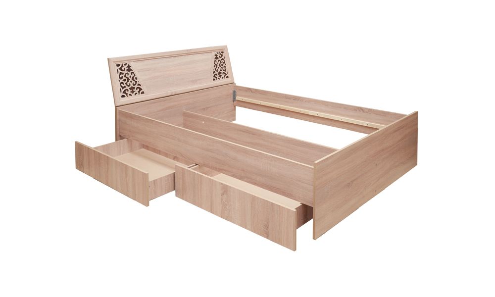 Кровать "Ольга-14" 1400 (дуб сонома), ЛДСП/МДФ, Фант-мебель, г. Волжск