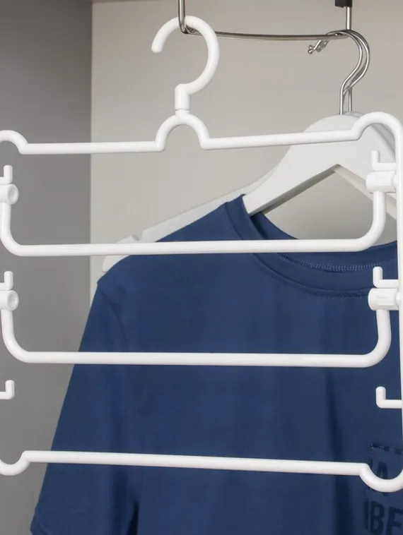 Вешалка для брюк и юбок 3-х уровневая, 35,5×34 см, цвет МИКС