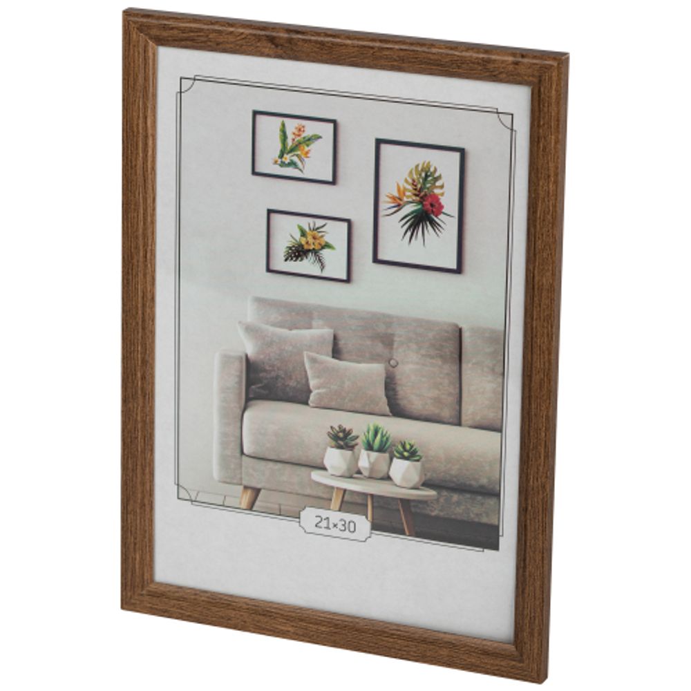 Фоторамка Image Art С22 МДФ универсальная 21х30 цвет мокко вставка прозрачный пластик | Image Art
