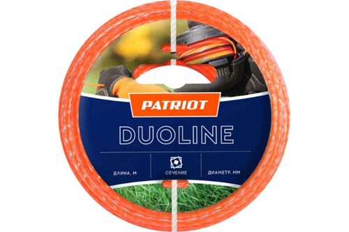 Леска Duoline (15 м; 3 мм; скрученный квадрат; двухцветная) PATRIOT 805401171