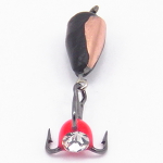 Мормышка Владимирская 53 "Дьявол с подвесным тройником со стразом" с коронкой, 4мм, 1.4гр (10шт/уп)