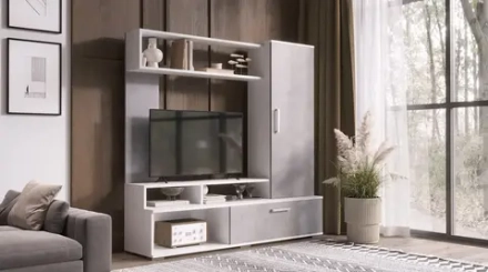 Гостиная Грейс Белый/Цемент светлый