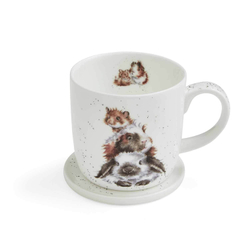 Royal Worcester Кружка Wrendale Designs 290 мл со свинкой и блюдцем