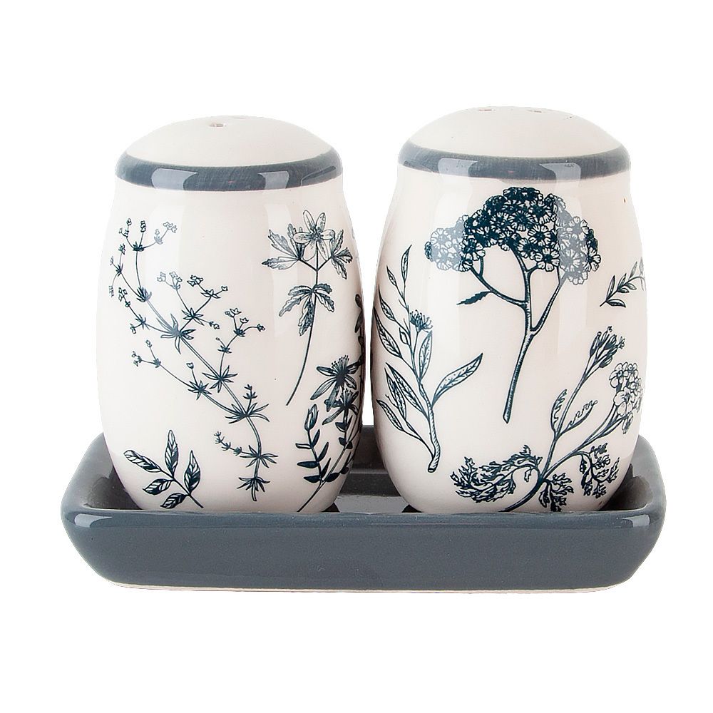 Набор для специй солонка/ перечница " " 12*5,5*9,5см. (на керамической подставке)